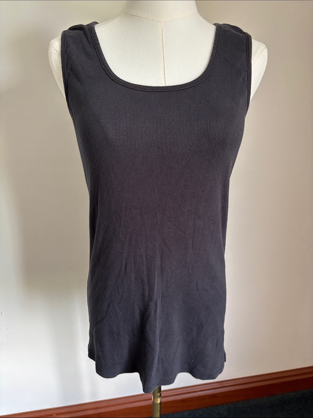 Oh Baby by Motherhood Black Ribbed Scoop Tank Top